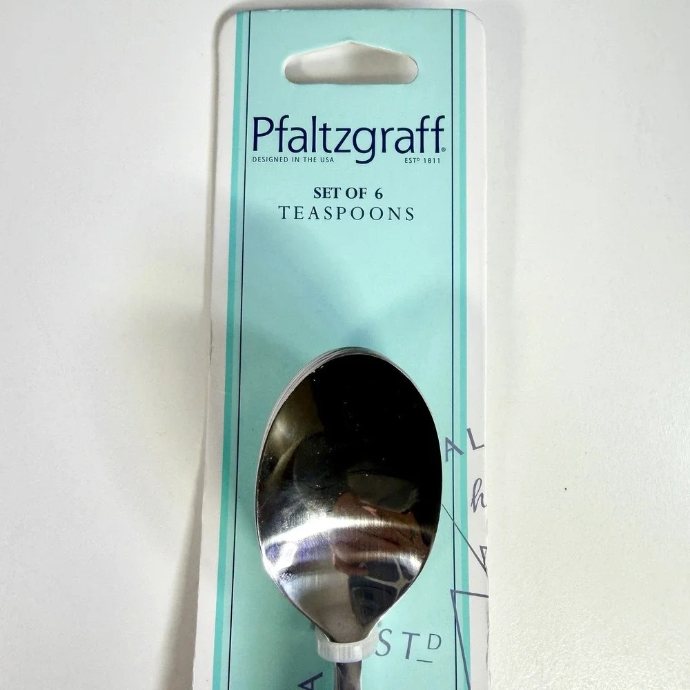 Pfaltzgraff Danford Teaspoons Set of 6 Premium‎ Stainless Steel Classic NIP